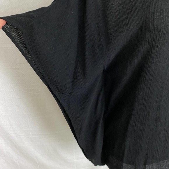 Francesca's Womens Scoop Back Top Small Black White Pompom Swim Cover-Up - Picture 6 of 10